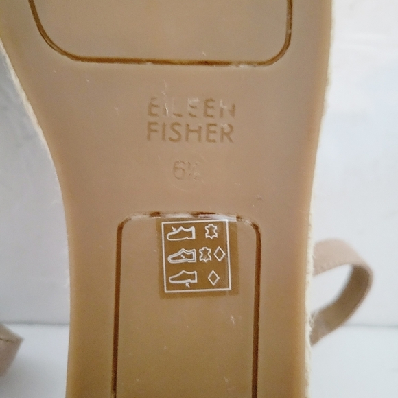 NEW Eileen Fisher Lala Beige Ankle Straap Espadrille Sandals Flat Zip Size 6.5 - Picture 7 of 7